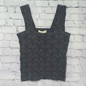 Coco & Shay Yours Truly Textured Crop Tank – Gray –L/XL